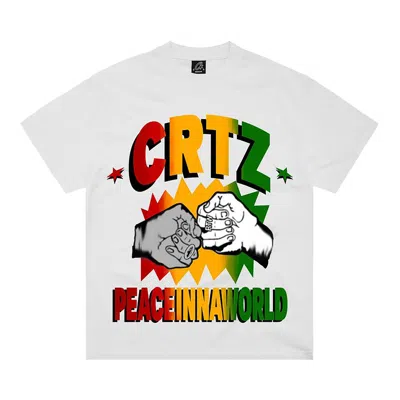 Pre-owned Corteiz Peaceinnaworld Tee *new Blank* 'white'