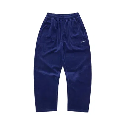 Pre-owned Corteiz Pista Velour Track Pant 'navy' | Blue | Men's Size Xxl