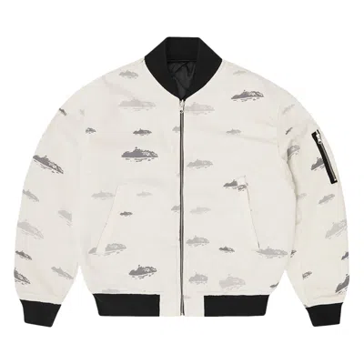 Pre-owned Corteiz Reversible Bomber Jacket 'off White/black' | Cream | Men's Size L