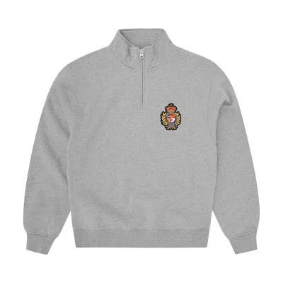 Pre-owned Corteiz Royale Crest Quarter Zip 'heather Grey' | Men's Size Xl In Gray