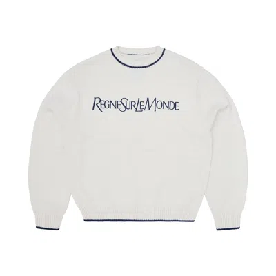 Pre-owned Corteiz Rslm Knit Crewneck 'cream' | Men's Size L In White