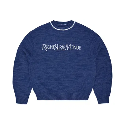 Pre-owned Corteiz Rslm Knit Crewneck 'navy' | Blue | Men's Size M