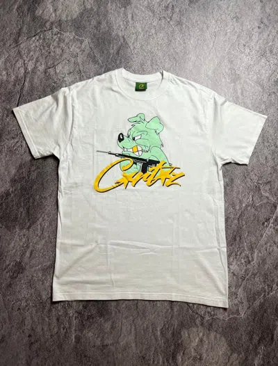 Pre-owned Corteiz Shooting Dog Blokecore Supreme Japan Style Tee In White