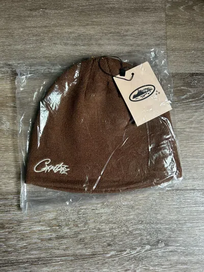 Pre-owned Corteiz Skully Beanie In Brown