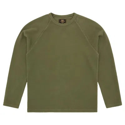 Pre-owned Corteiz Star Raglan Waffle Thermal 'olive' | Green | Men's Size Xl