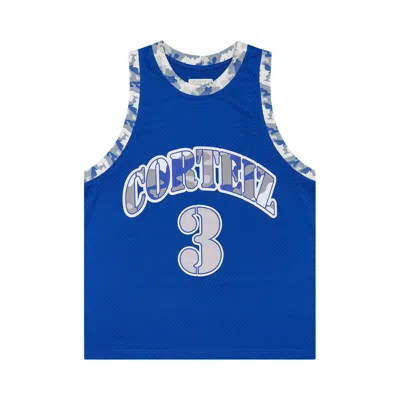 Pre-owned Corteiz Stencil Camo Bball Jersey 'royal Blue' | Men's Size Xl