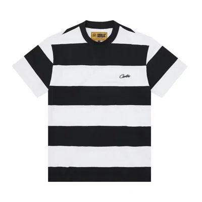 Pre-owned Corteiz Striped Tee 'black' In Multi-color