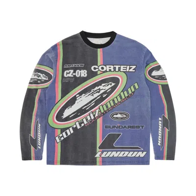 Pre-owned Corteiz Supercross Cotton Jersey 'blue' | Men's Size L