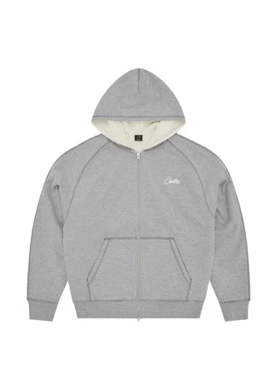 Corteiz Thick Stitch Allstarz Zip-up Hoodie In Gray