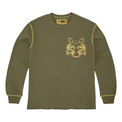 Pre-owned Corteiz Tiger Contrast Waffle Long-sleeve 'khaki' | Green | Men's Size Xs