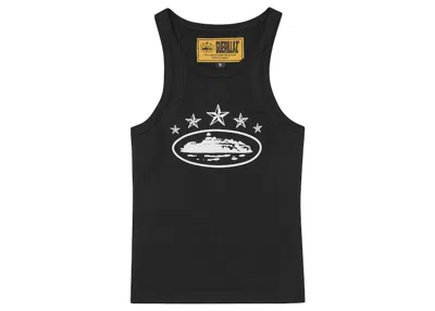 Pre-owned Corteiz Women's 5 Starz Alcatraz Tank Top In Black