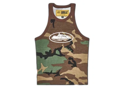 Pre-owned Corteiz Womens Alcatraz Tank Top In Woodland Camo
