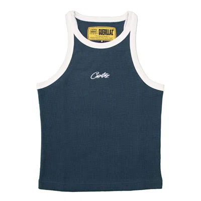 Pre-owned Corteiz Womens Allstarz Contrast Tank Top In Navy Blue
