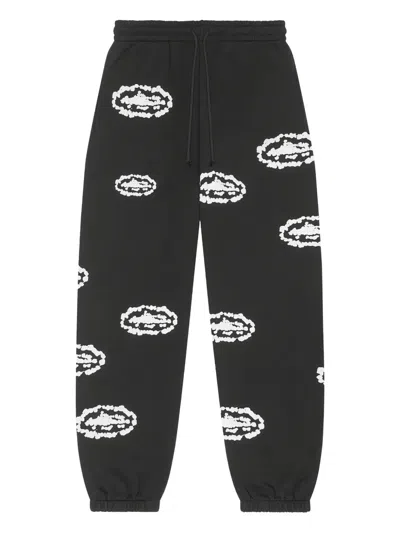 Corteiz X Denim Tears Wreath Cotton Track Pants In Black