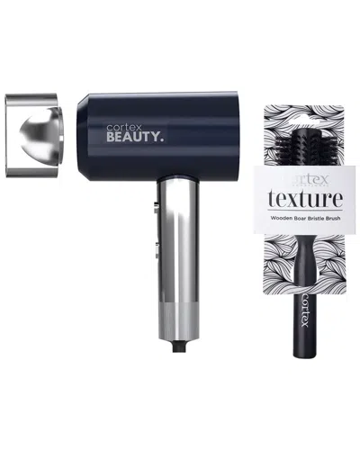 Cortex Beauty Cortex Hotshot Lightweight Compact Dryer & 2.75” Boar Bristle Round Brush Set In Grey