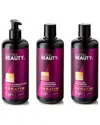 Cortex Beauty Cortex Unisex Keratin Hydrating Shampoo, Strengthening Conditioner & Leave-in Conditioner Set