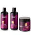 Cortex Beauty Cortex Unisex Keratin Hydrating Shampoo, Strengthening Conditioner & Reviving Hair Mask Set