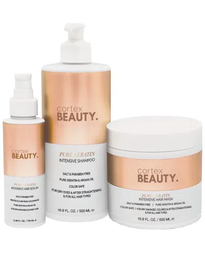 Cortex Beauty Cortex Women's Pure Keratine Intensive Shampoo Complete Hair Kit In Transparent
