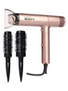 Cortex Beauty Women's Air Fold Ionic Foldable Dryer & 2-piece Blowout Brush Set In Pink