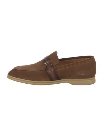 Pre-owned Corthay Leather Loafers In Brown
