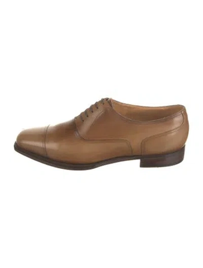 Pre-owned Corthay Leather Oxfords In Brown