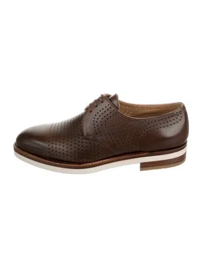 Pre-owned Corthay Leather Oxfords In Brown