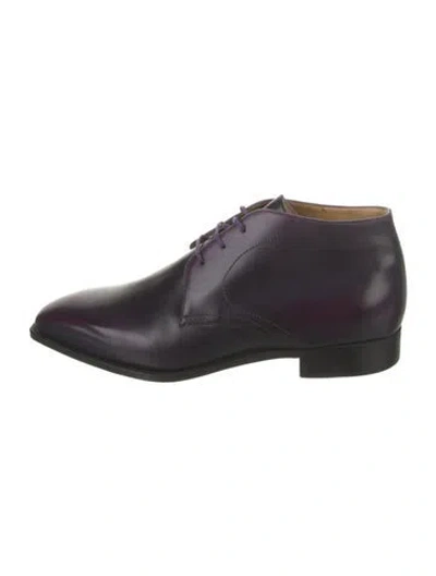 Pre-owned Corthay Leather Oxfords In Purple