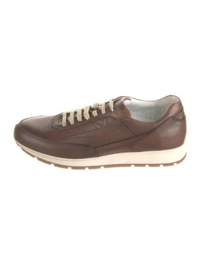 Pre-owned Corthay Leather Sneakers W/ Tags In Brown