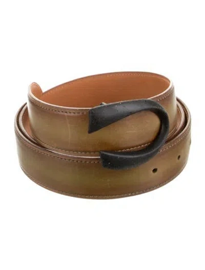 Pre-owned Corthay Leather Waist Belt In Green