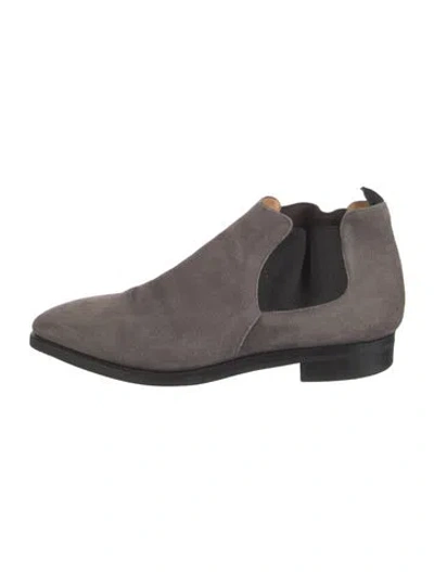 Pre-owned Corthay Suede Boots In Grey