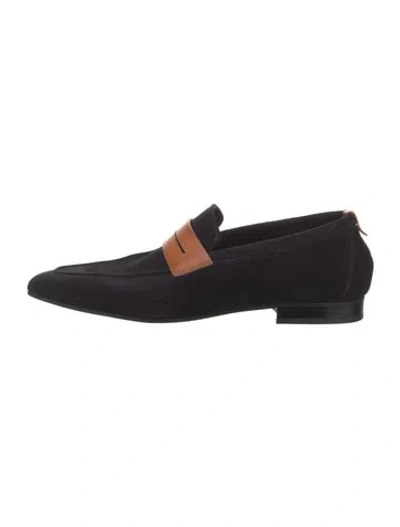 Pre-owned Corthay Suede Loafers In Black