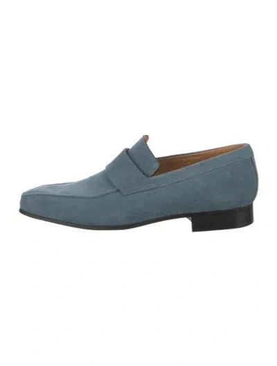 Pre-owned Corthay Suede Loafers In Blue