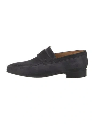 Pre-owned Corthay Suede Loafers In Blue