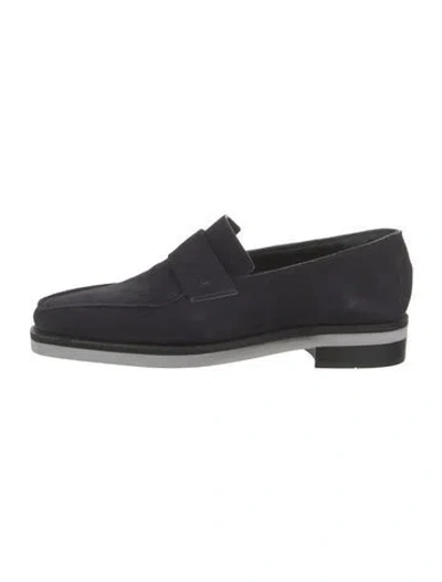 Pre-owned Corthay Suede Loafers In Blue