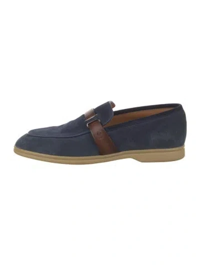 Pre-owned Corthay Suede Loafers In Blue