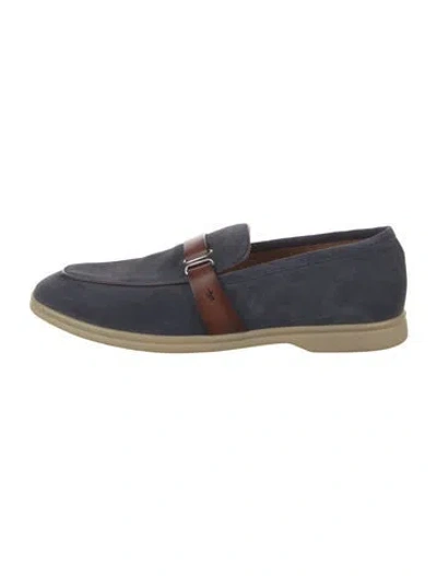 Pre-owned Corthay Suede Loafers In Blue