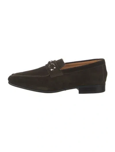 Pre-owned Corthay Suede Loafers In Green