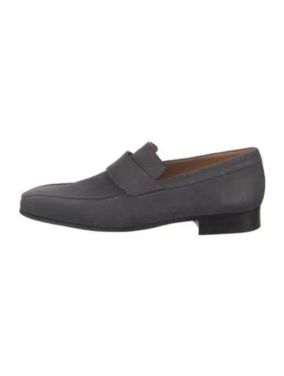 Pre-owned Corthay Suede Loafers In Grey