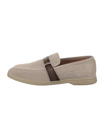 Pre-owned Corthay Suede Loafers In Neutrals