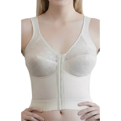 Cortland Intimates A Division Of Rago Front Closure Back Support Long Line Bra In White