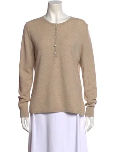 Pre-owned Cortland Park Cashmere Crew Neck Sweater In Neutral