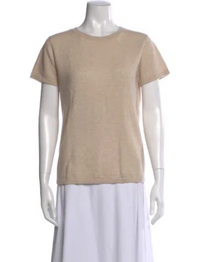 Pre-owned Cortland Park Cashmere Crew Neck T-shirt W/ Tags In Neutral