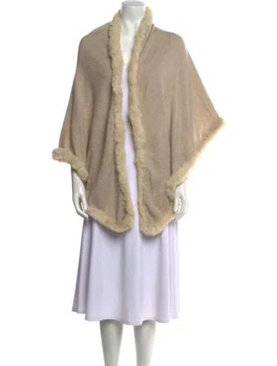 Pre-owned Cortland Park Cashmere Open Front Sweater In Neutral