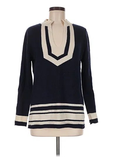 Pre-owned Cortland Park Cashmere Pullover Sweater In Blue