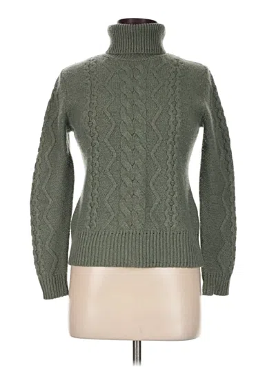 Pre-owned Cortland Park Cashmere Pullover Sweater In Green