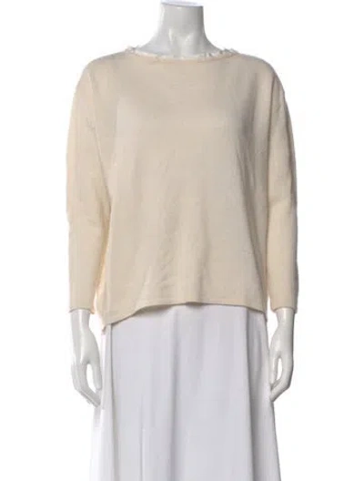 Pre-owned Cortland Park Cashmere Scoop Neck Sweater In Neutral