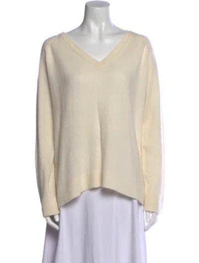 Pre-owned Cortland Park Cashmere V-neck Sweater In Neutral