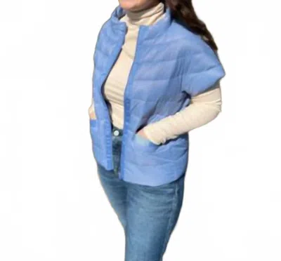 Cortland Park Palm Beach Puffer Jacket In Anniversary Blue In Multi