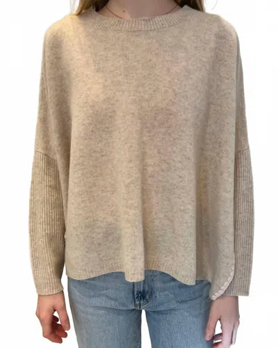 Cortland Park Vero With Thick Crochet-stitch Detail Sweater In Beige/pink In Multi