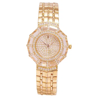 Pre-owned Corum 18 Karat Yellow Gold  Ladies Watch Limelight Pave-set Diamonds